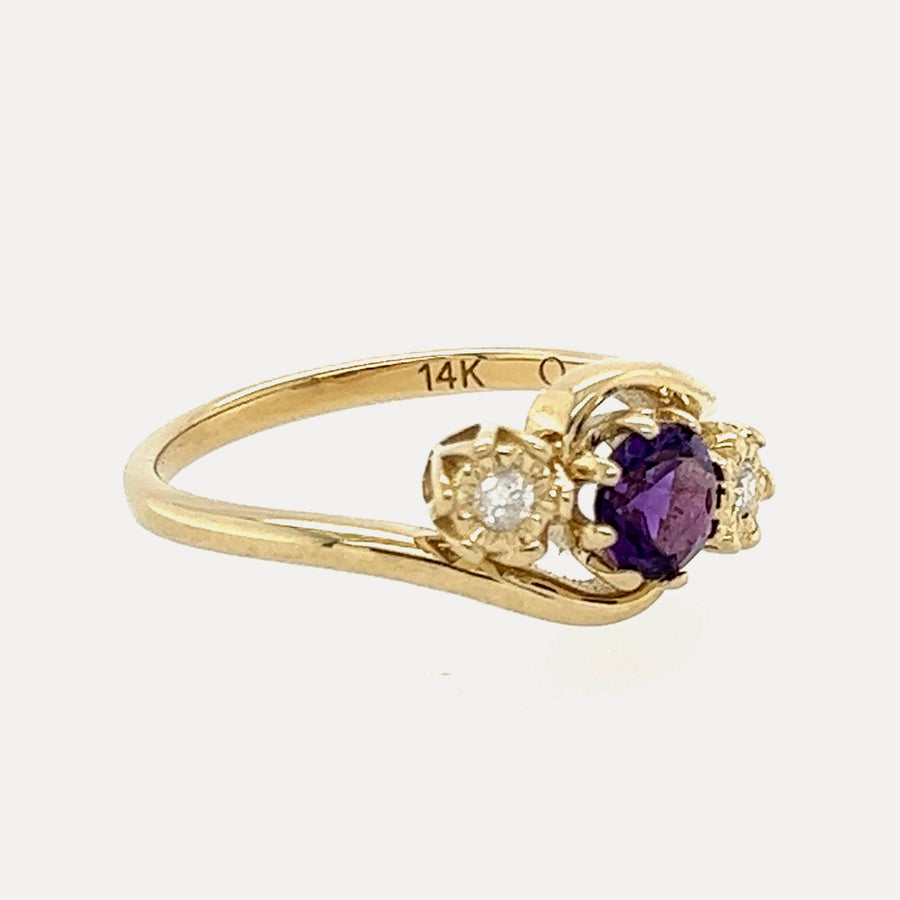 Catalina | 14K Gold Amethyst & Diamond