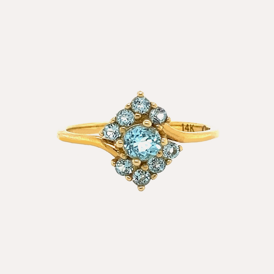 Glinda | 14K Gold & Blue Topaz