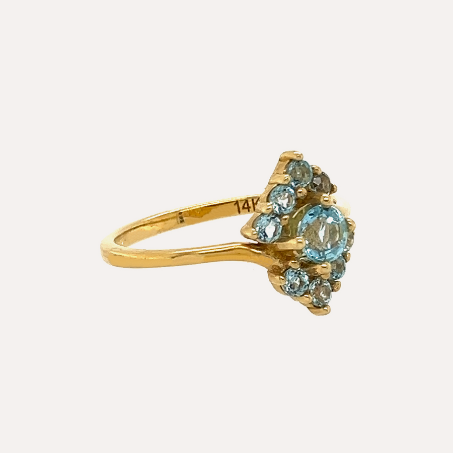 Glinda | 14K Gold & Blue Topaz