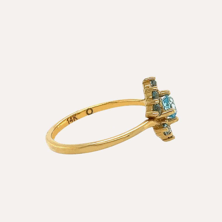 Glinda | 14K Gold & Blue Topaz