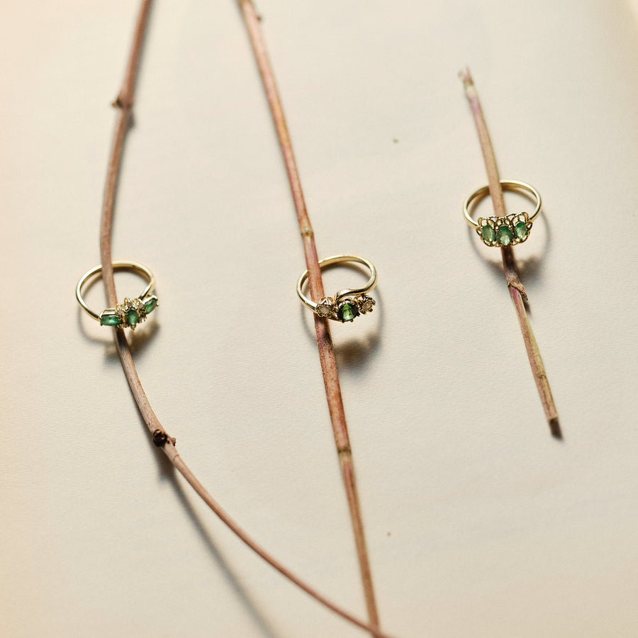 Jasmine | 14K Gold Emerald & Diamond