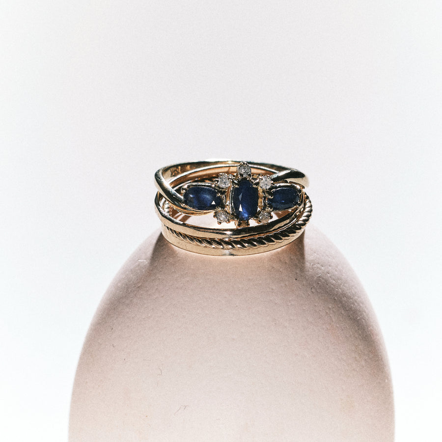 Daisy | 14K Gold Sapphire & Diamond