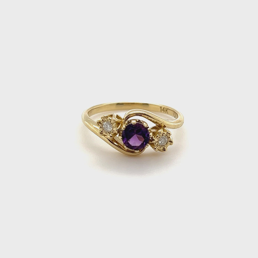 Catalina | 14K Gold Amethyst & Diamond