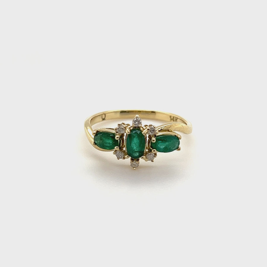 Jasmine | 14K Gold Emerald & Diamond