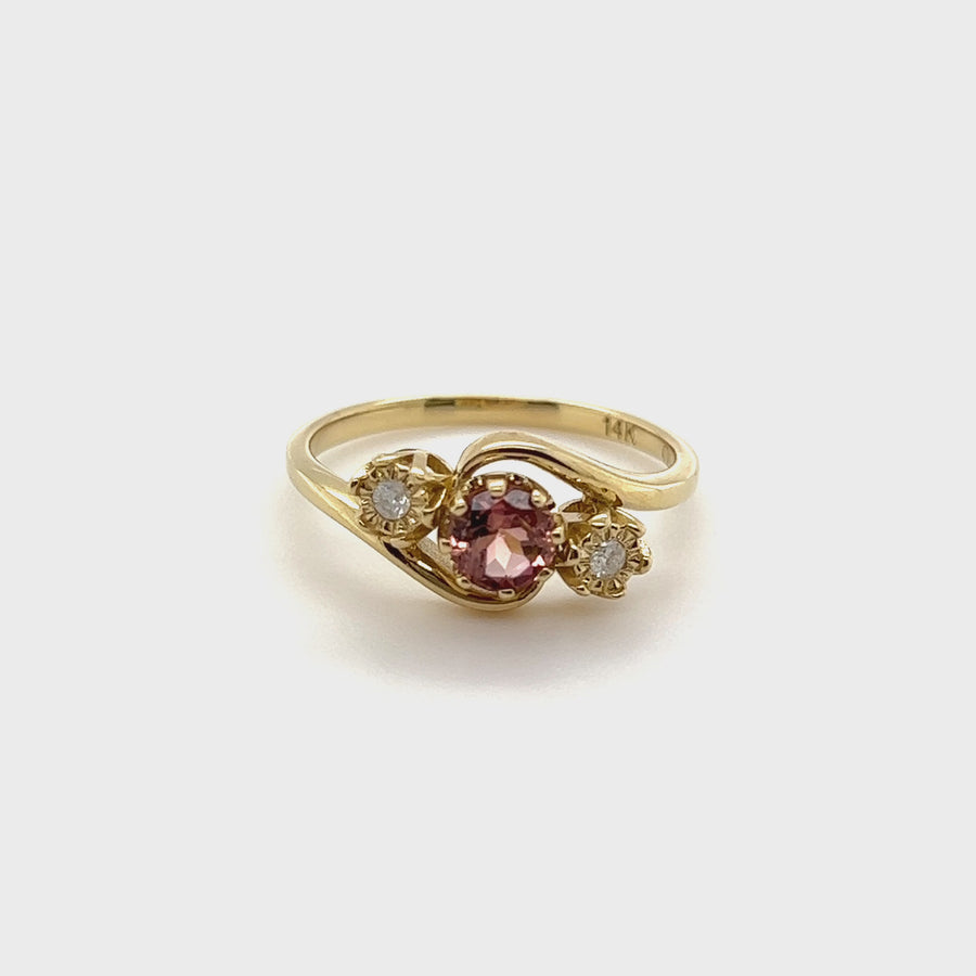 Cher | 14K Gold Pink Tourmaline & Diamond