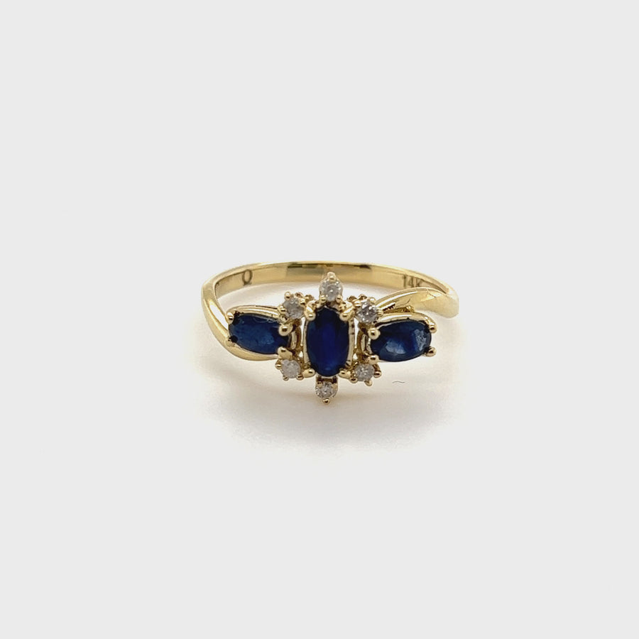 Daisy | 14K Gold Sapphire & Diamond