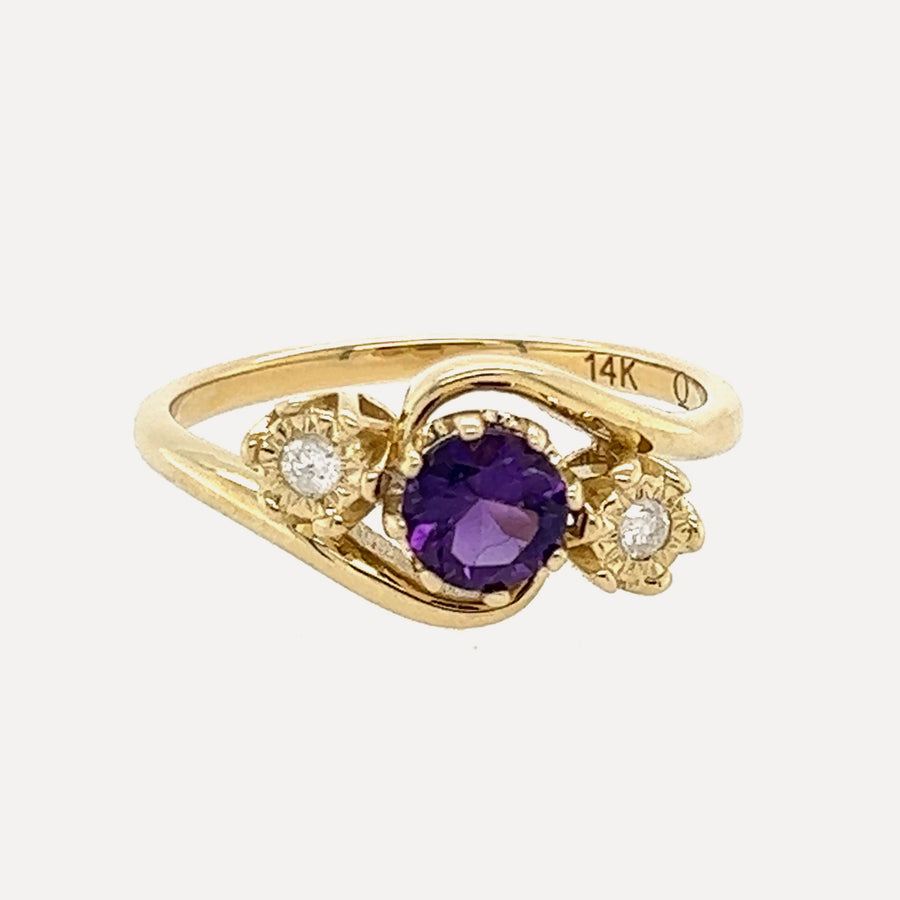 Catalina | 14K Gold Amethyst & Diamond