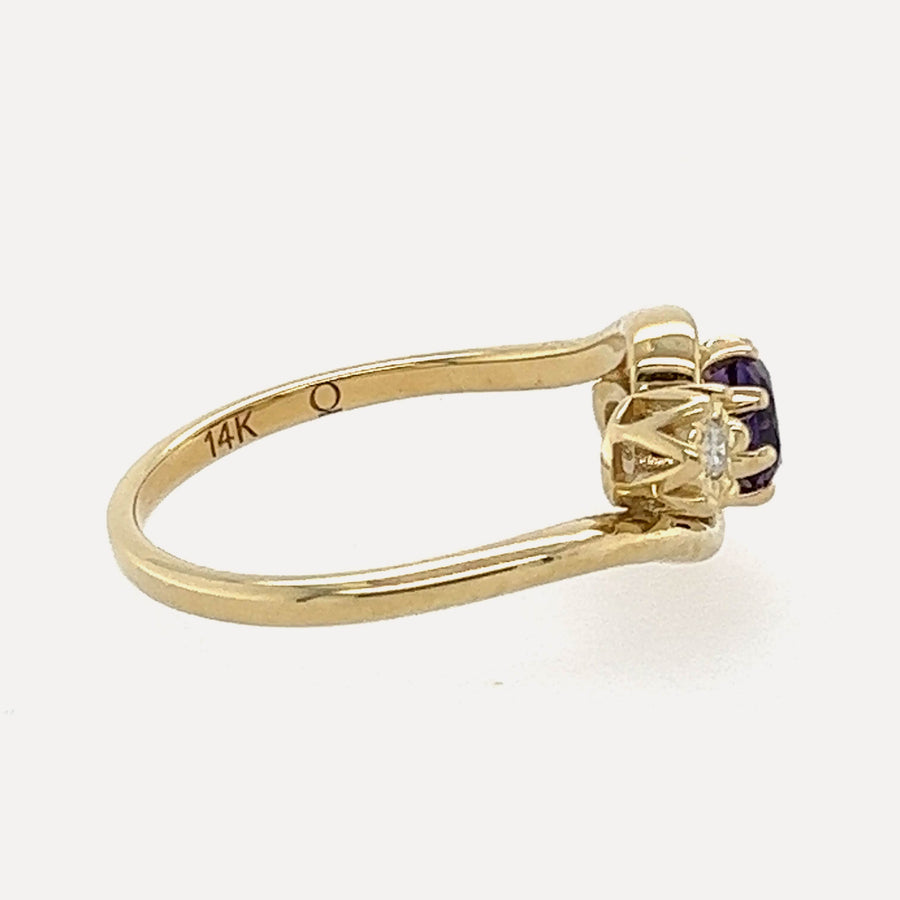 Catalina | 14K Gold Amethyst & Diamond