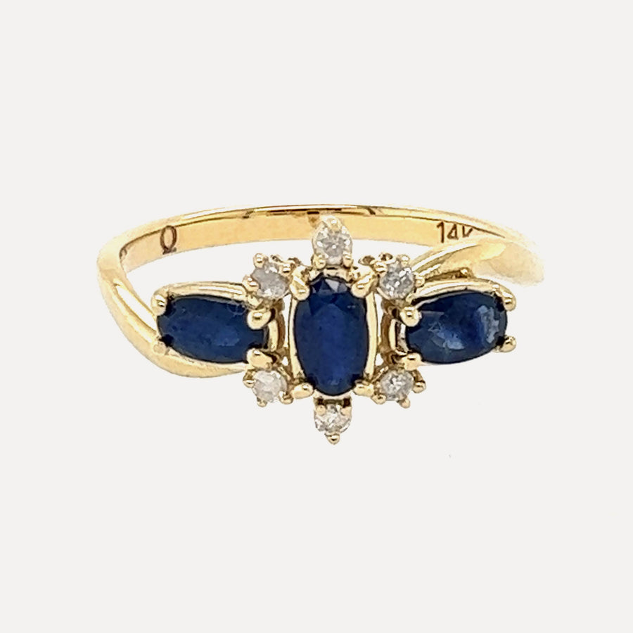 Daisy | 14K Gold Sapphire & Diamond