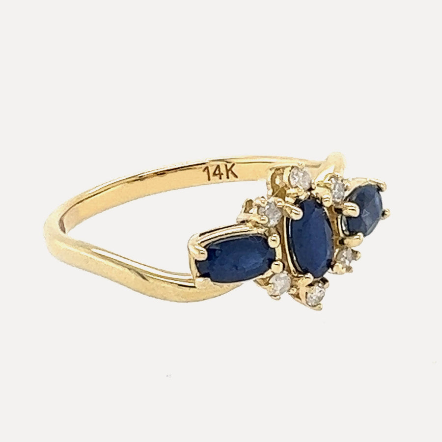 Daisy | 14K Gold Sapphire & Diamond