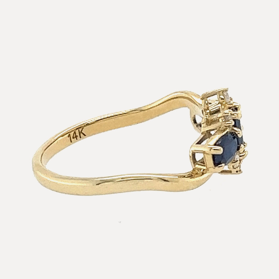 Daisy | 14K Gold Sapphire & Diamond