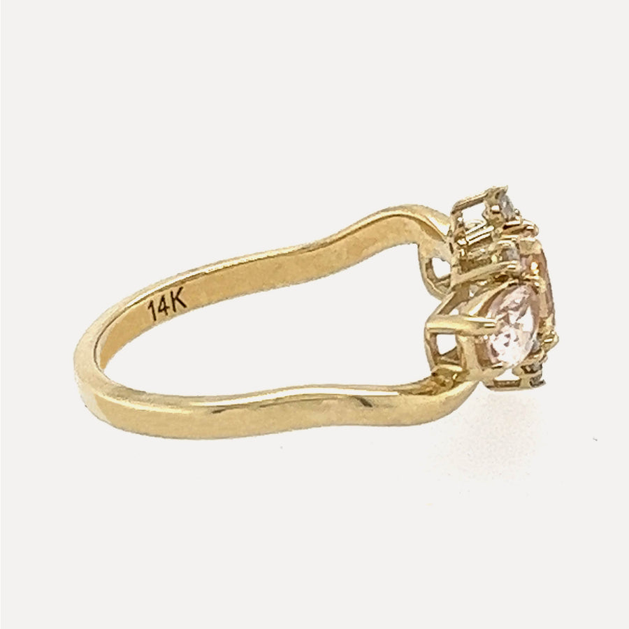 Alicia | 14K Gold Morganite & Diamond