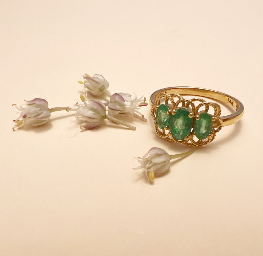 Aomame | 14K Gold Emerald