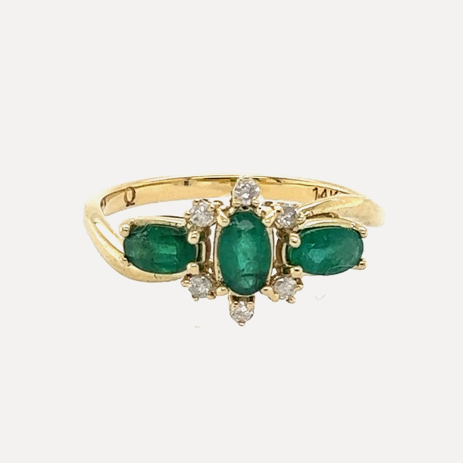 Jasmine | 14K Gold Emerald & Diamond