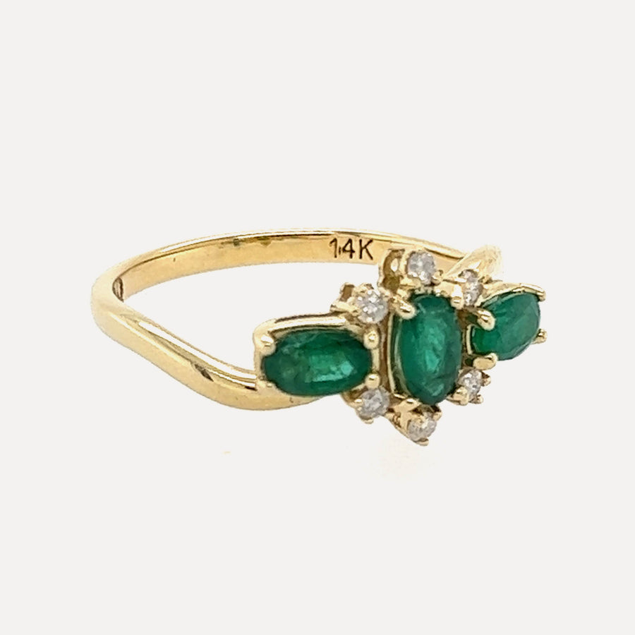 Jasmine | 14K Gold Emerald & Diamond