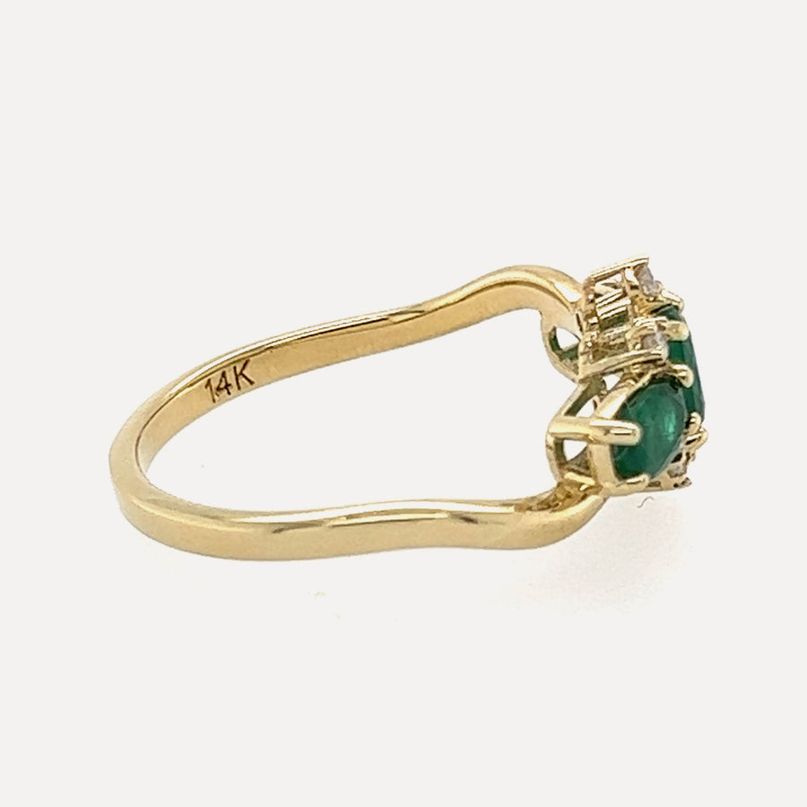 Jasmine | 14K Gold Emerald & Diamond