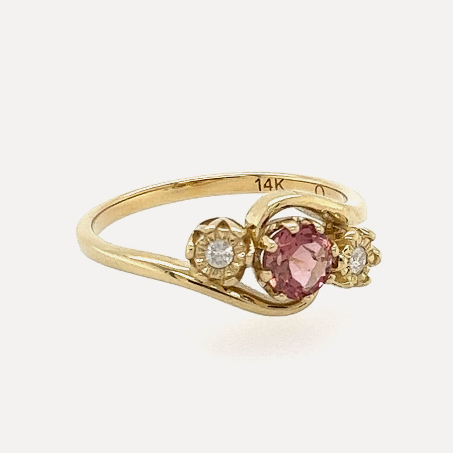 Cher | 14K Gold Pink Tourmaline & Diamond