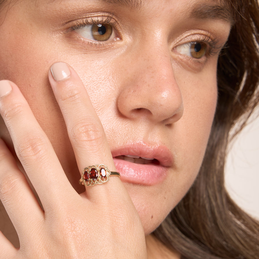 Scarlett | 14K Gold Garnet